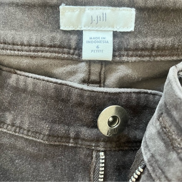 J. Jill Velour Dark Gray Straight Pants Soft Stretchy Women’s Size 4 Petite - Picture 8 of 8